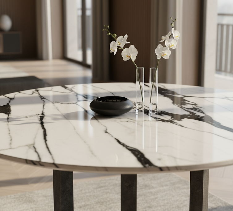 Panda White Marble Top Curated Selection