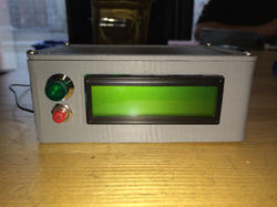 Enclosure with screen and buttons