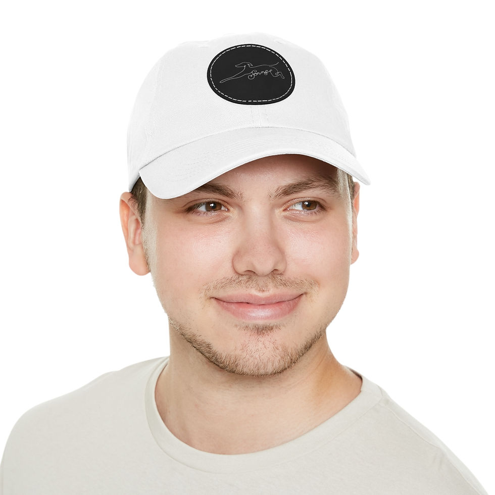 Thumbnail: Dad Hat with Leather Patch (Round)