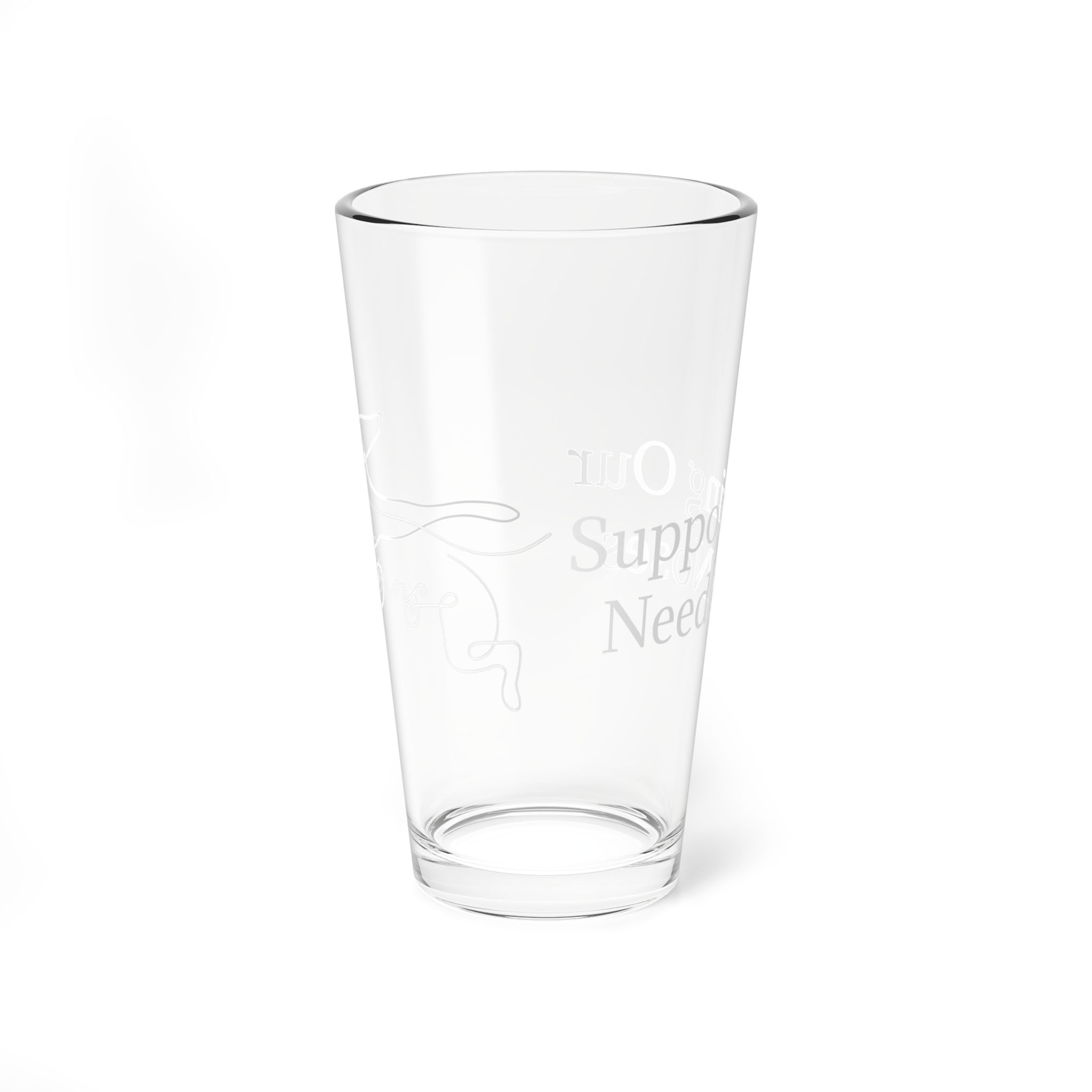Pint Glass White Logo