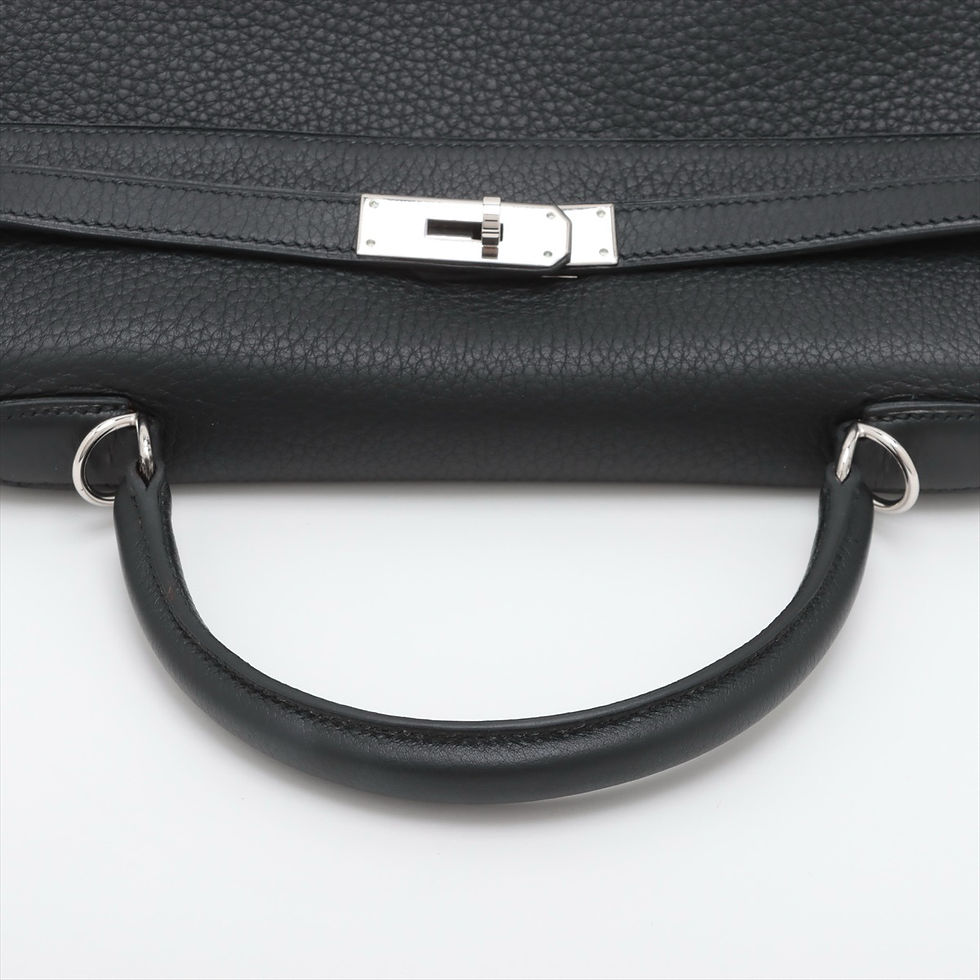 Thumbnail: Pre-owed Hermes Kelly 35 Taurillon Clemence Black Silver Metal fittings □G:2003