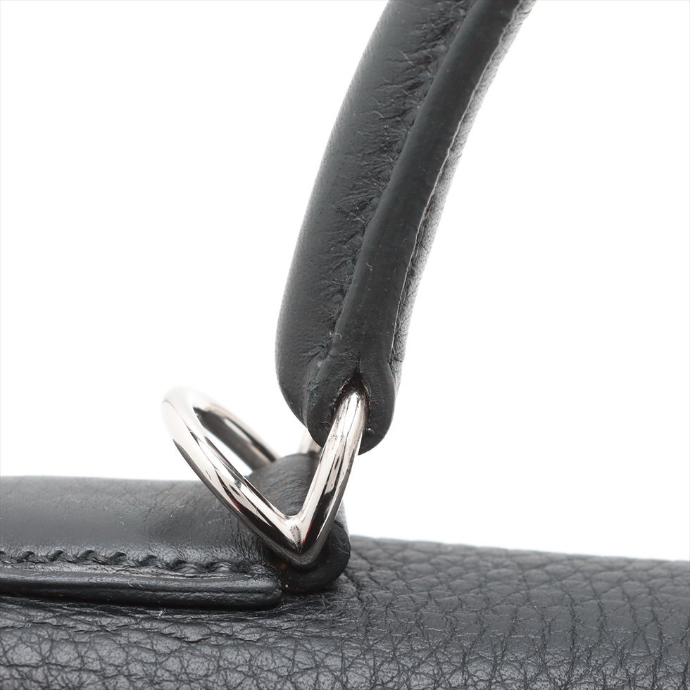 Thumbnail: Pre-owed Hermes Kelly 35 Taurillon Clemence Black Silver Metal fittings □G:2003