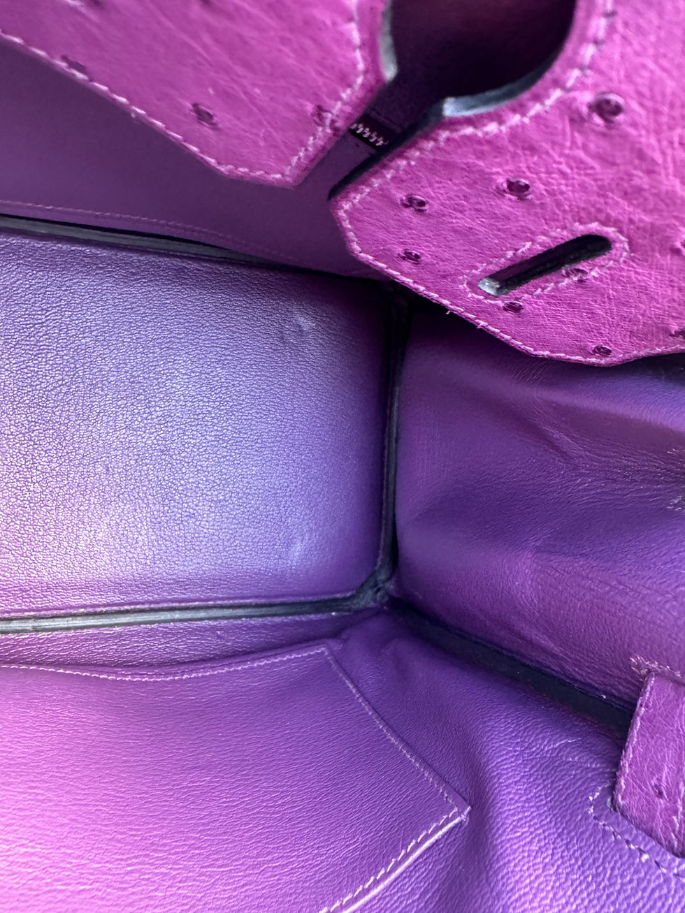Thumbnail: HERMES BIRKIN 30 OSTRICH VIOLET PALLADIUM HARDWARE □M
