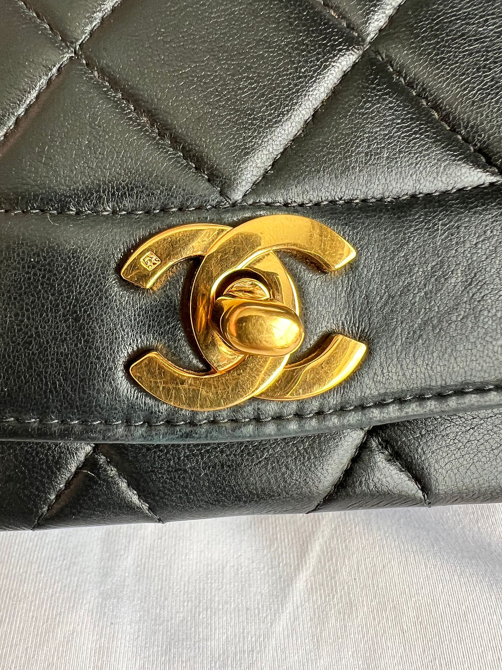 Thumbnail: C77. CHANEL Black Medium Diana