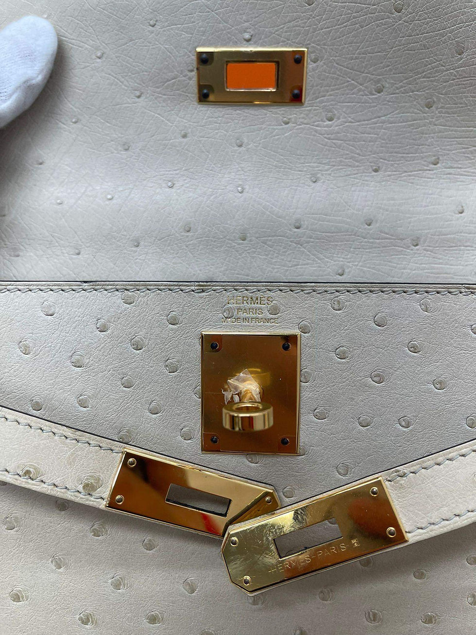 Thumbnail: Hermes Kelly Ostrich 28 Gold Hardware