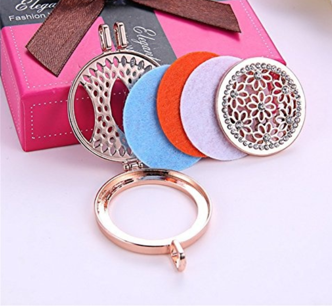 Thumbnail: Rose Gold Mini Sunflowers Essential Oil Diffuser Necklace