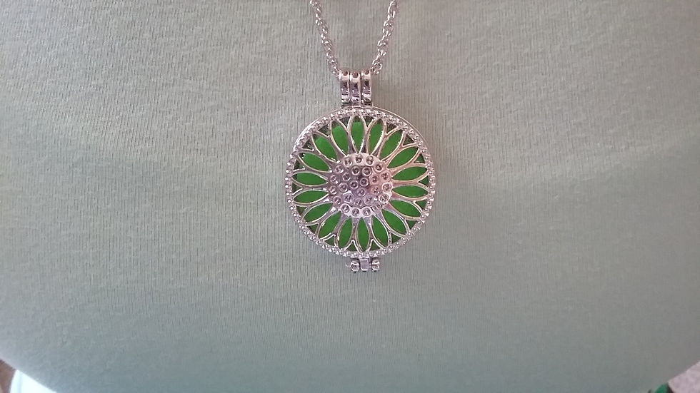 Thumbnail: Sunflower Essential Oil Diffuser Necklace - Sterling Silver