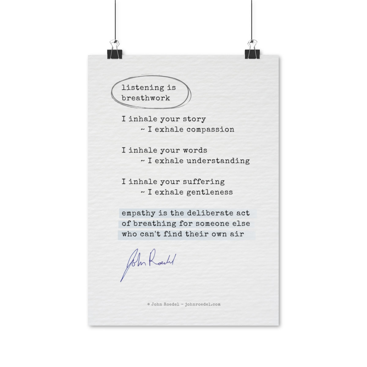 Listening Is Breathwork Poster (EU)