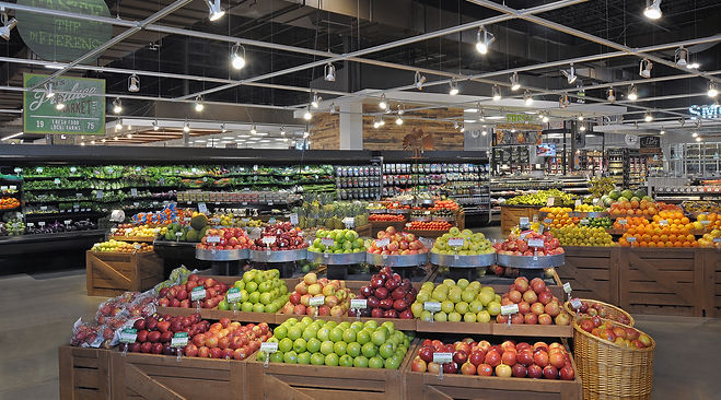 Fresh produce display in Busch's grocery store