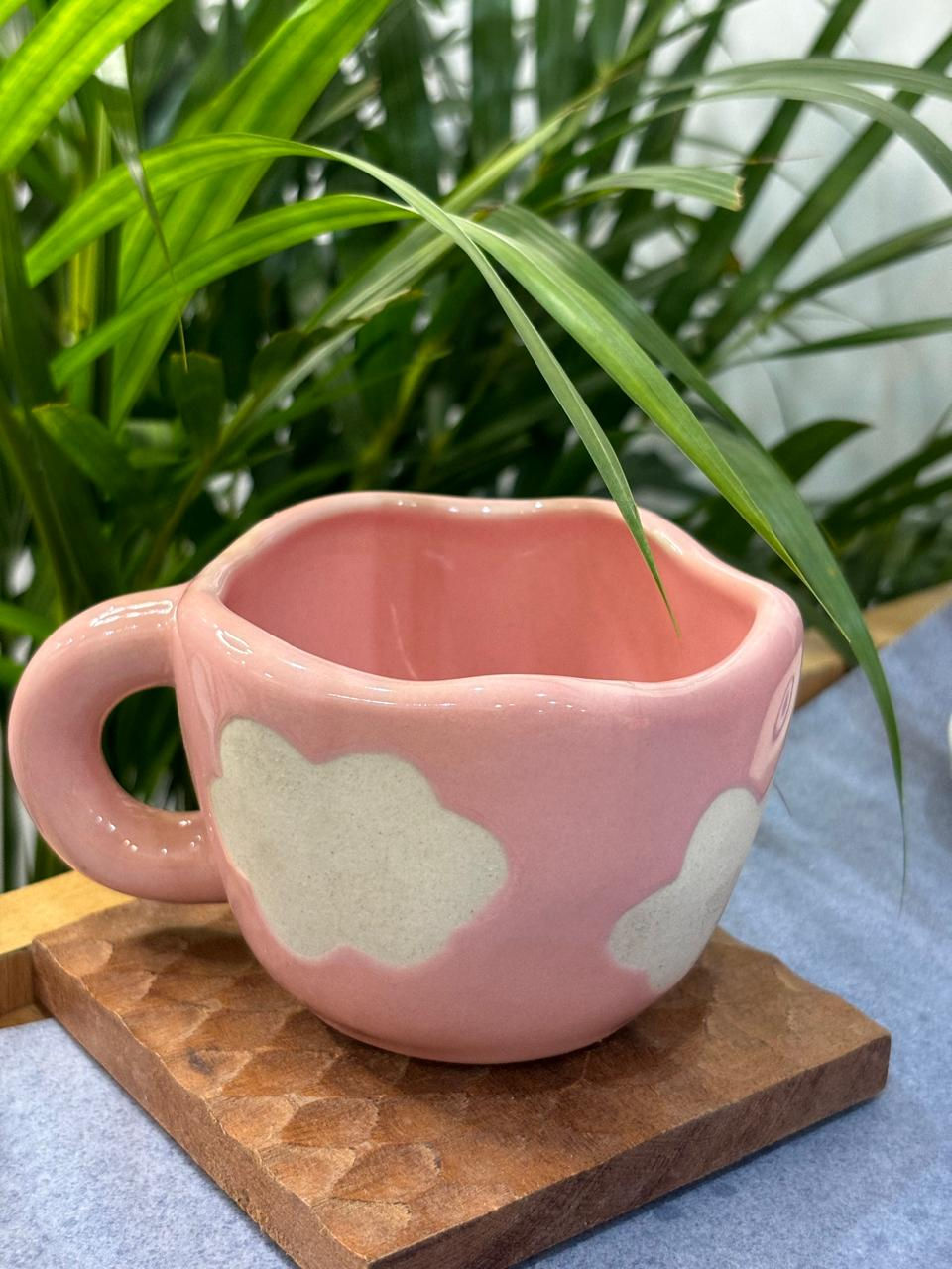 Thumbnail: Pink Cloud Coffee Mug with Saucer