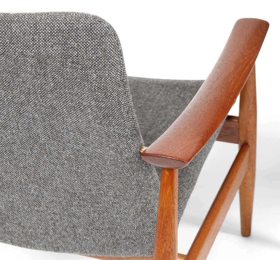 Thumbnail: Pair of Finn Juhl for France and Son Teak Lounge Chairs. SOLD
