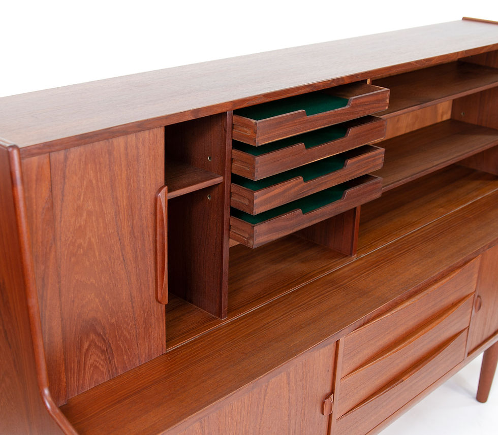 Thumbnail: Ib Kofod-Larsen Teak Tambour Door Credenza