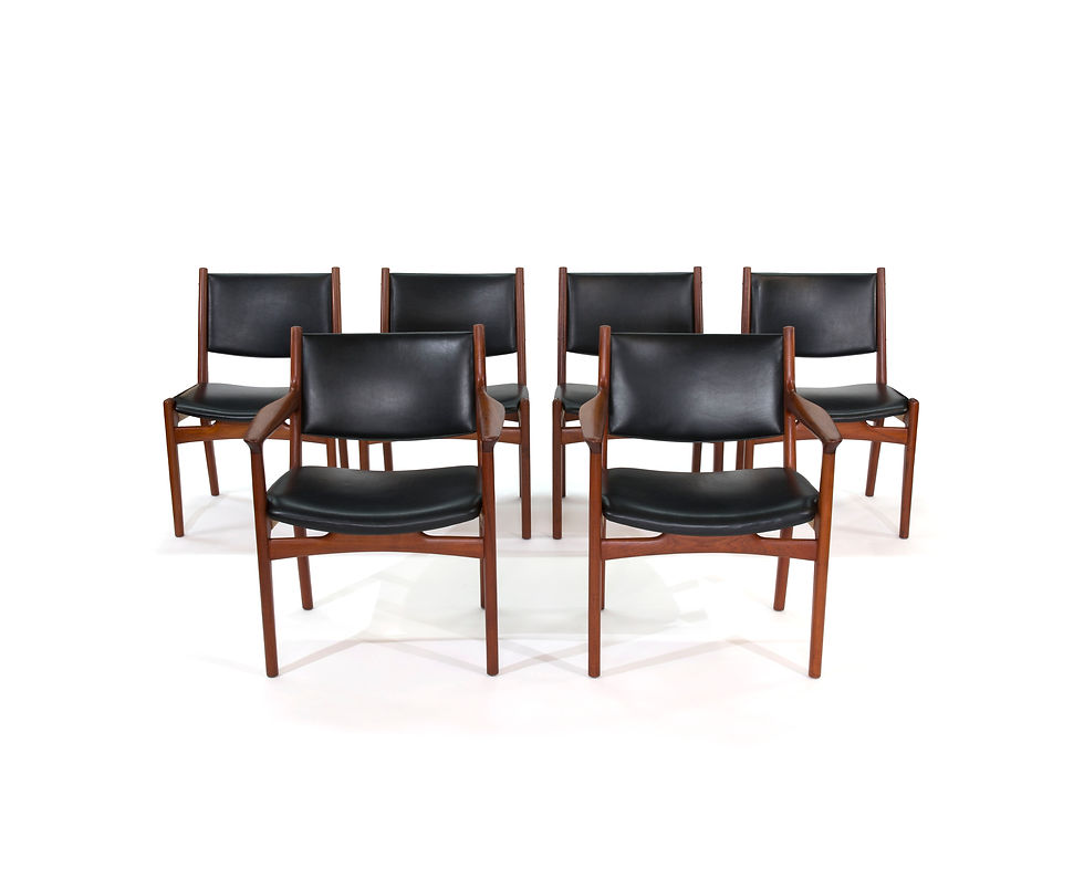 Thumbnail: Hans J Wegner for Johannes Hansen JH525 JH526 Teak Dining Chairs