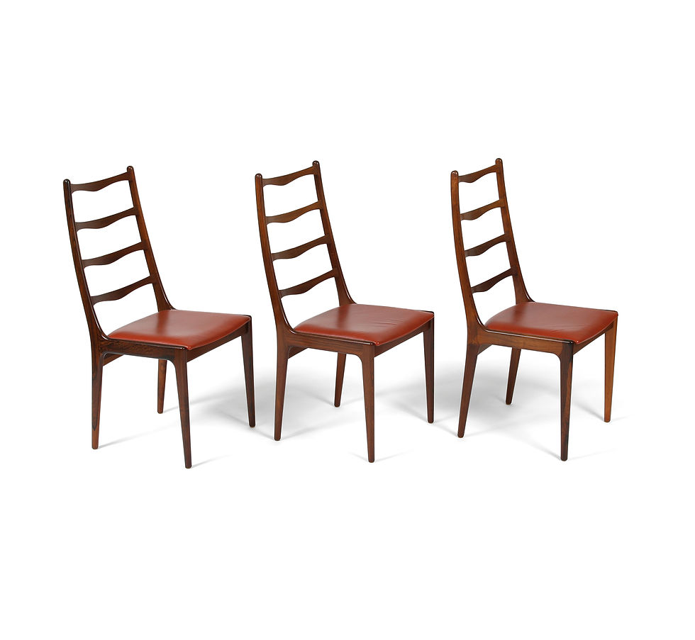 Thumbnail: Danish Modern Rosewood  Leather Dining Chairs
