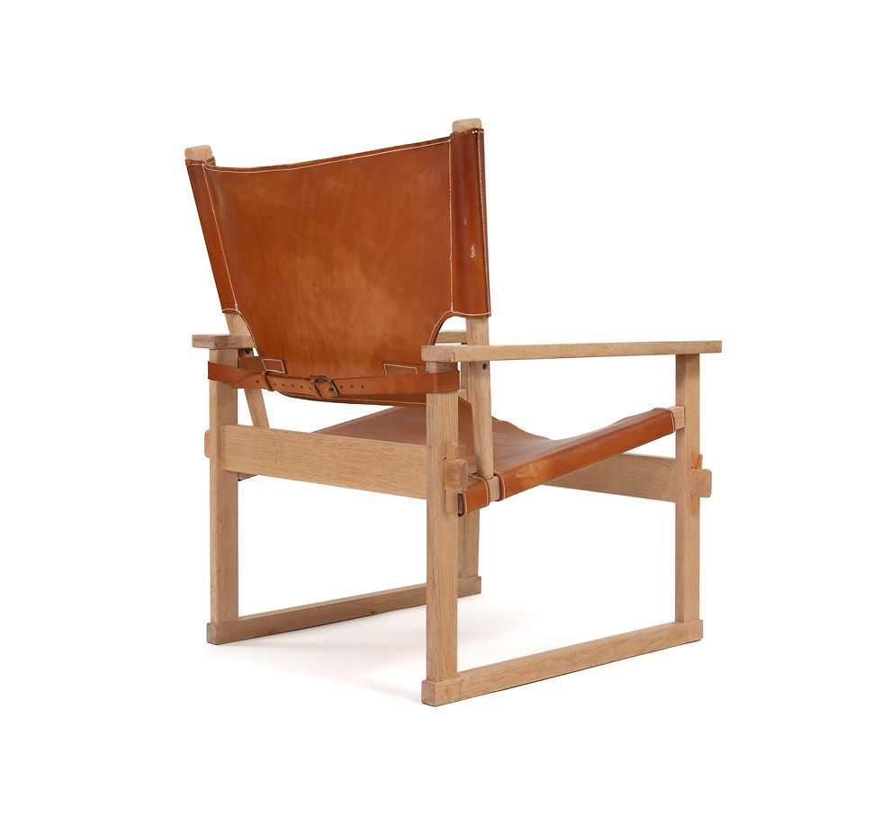 Thumbnail: Kai Winding for Hundevad Leather Sling Lounge Chair. SOLD