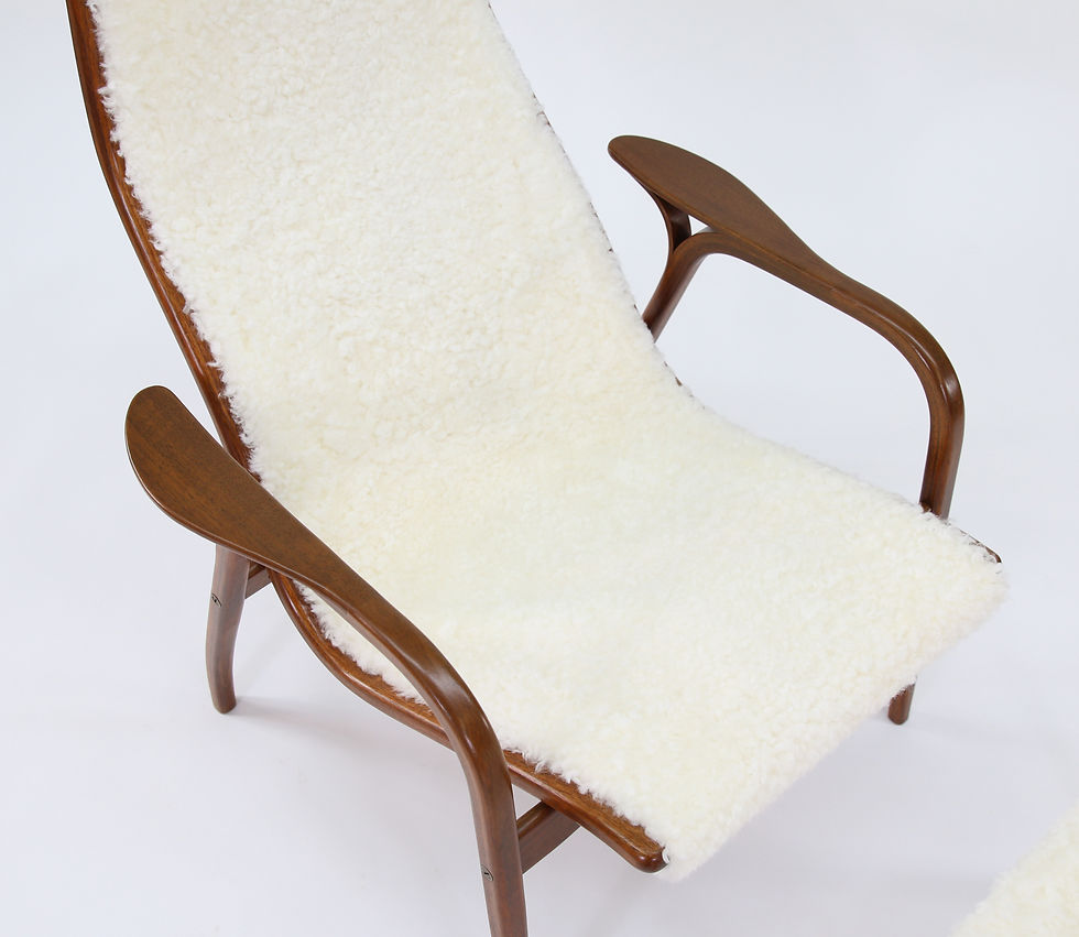 Thumbnail: Vintage Lamino Chair and Ottoman by Yngve Ekstrom for Swedese. Sold