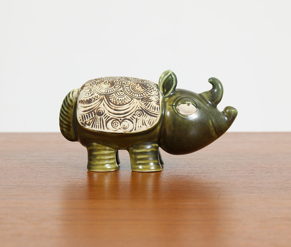 Thumbnail: Rare Jura Rhino by Lisa Larson for Gustavsberg Sweden. 1970s. Free Shipping