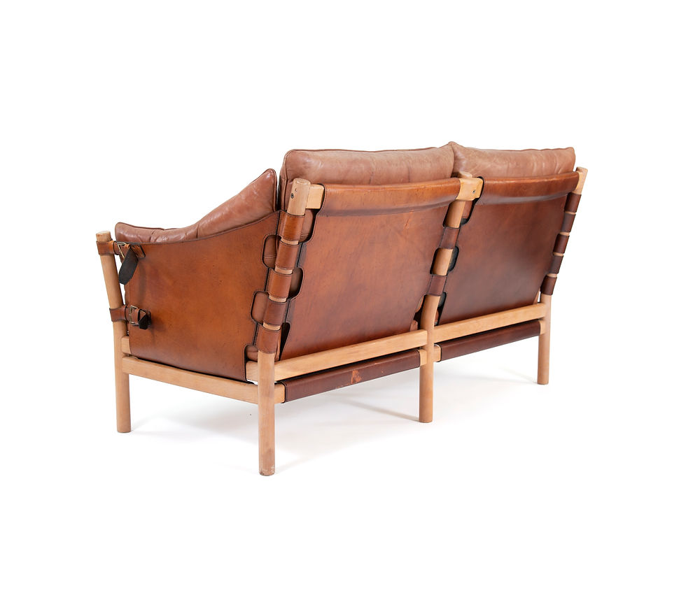 Thumbnail: Danish Modern Sofa Leather Oak