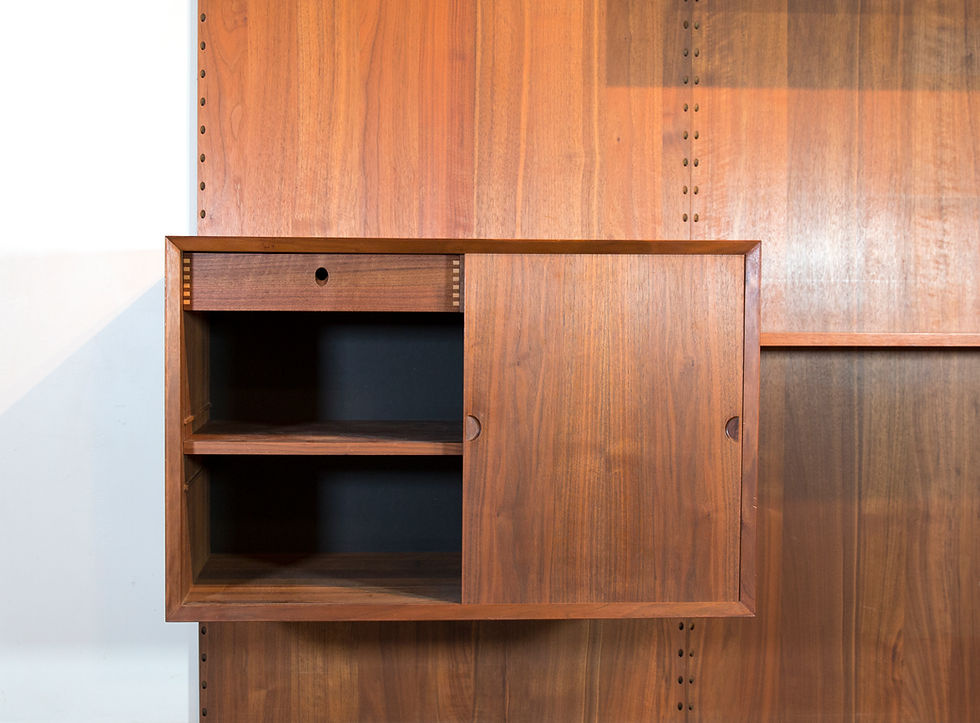Thumbnail: Walnut Poul Cadovius System Cado Four Bay Wall Unit with Panels