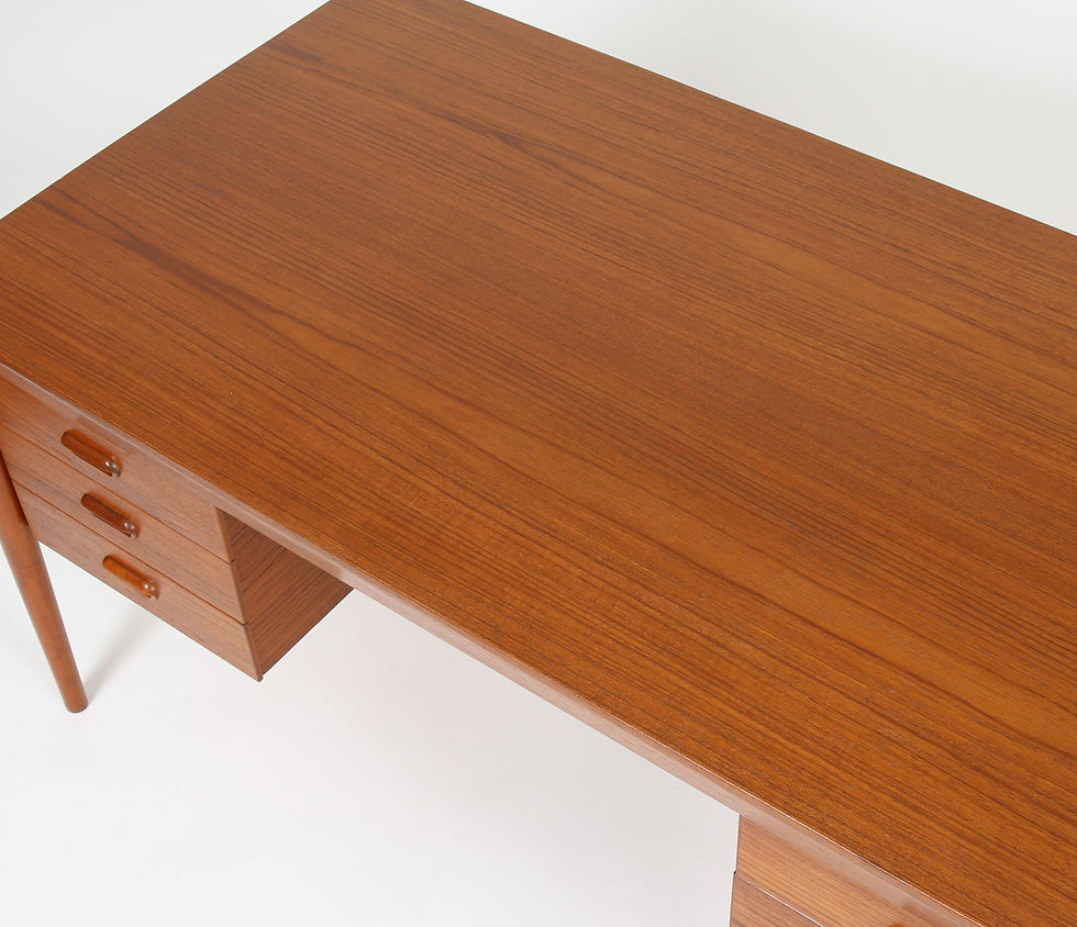 Thumbnail: Teak Desk with Bar Cabinet by Erik Riisager Hansen - ON HOLD