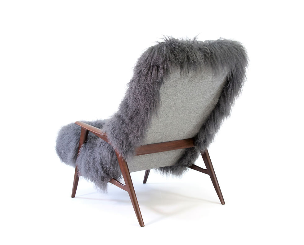 Thumbnail: JIO Siesta Mongolian Sheepskin Kvadrat Hallingdal Afromosia Teak Armchair