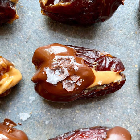 Salted Chocolate Peanut Butter Stuffed Dates