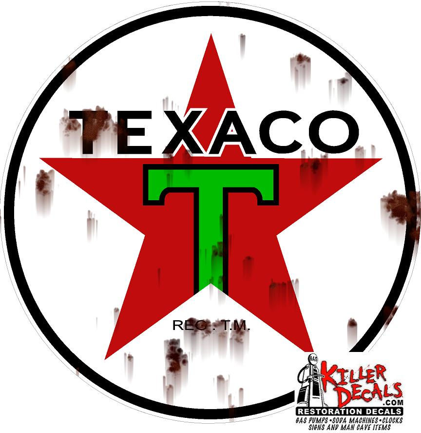 (Texa8R) RUSTY STYLE TEXACO PRE-WAR DECAL