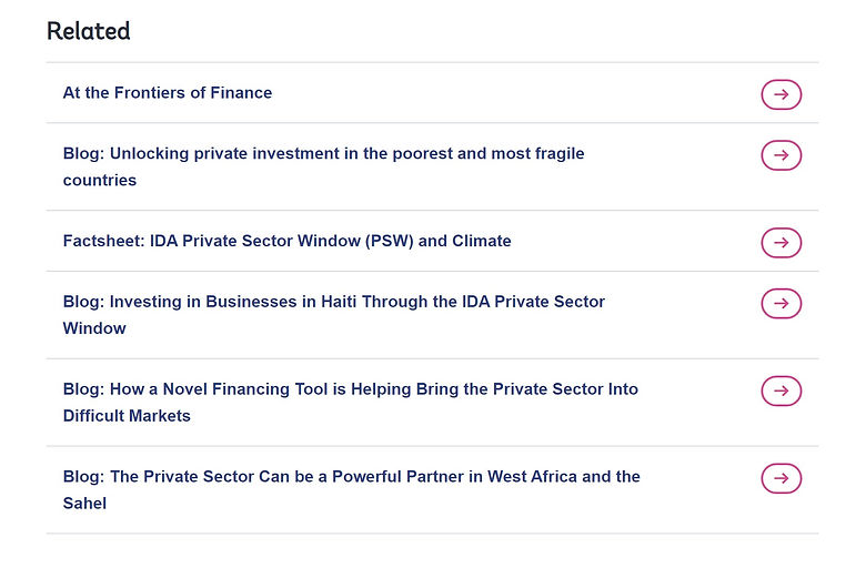 IDA Private Sector List