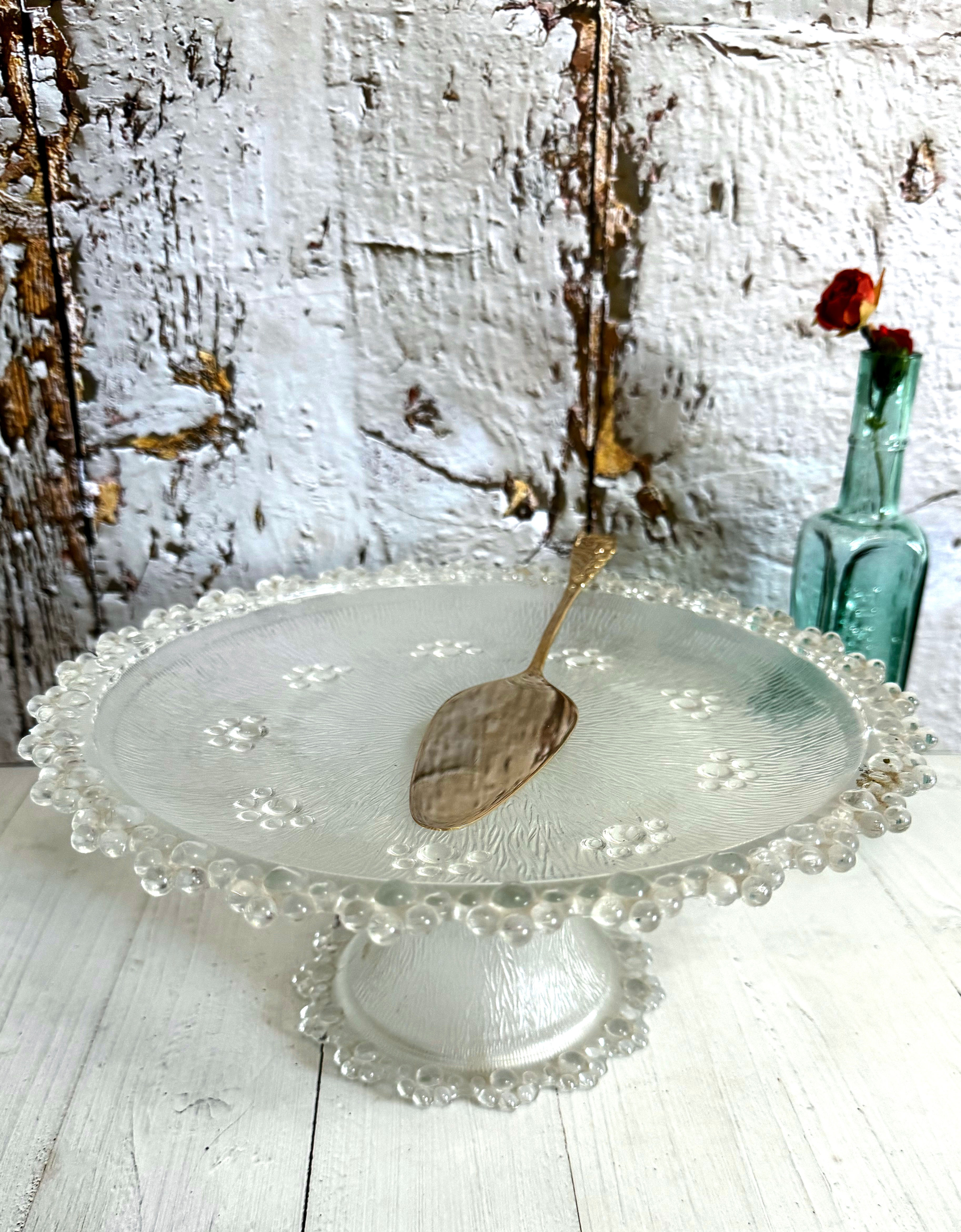 פורטונה - צלחת הגשה על רגל זכוכית וינטג׳ איטלקי