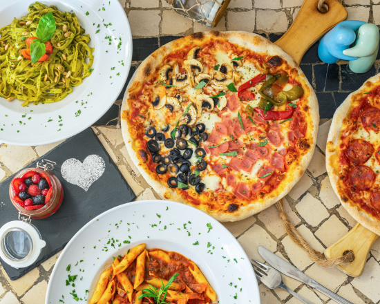 Arranged Food and Objects