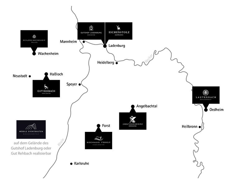 Übersicht zu Hochzeitsfotografie Locations und Events