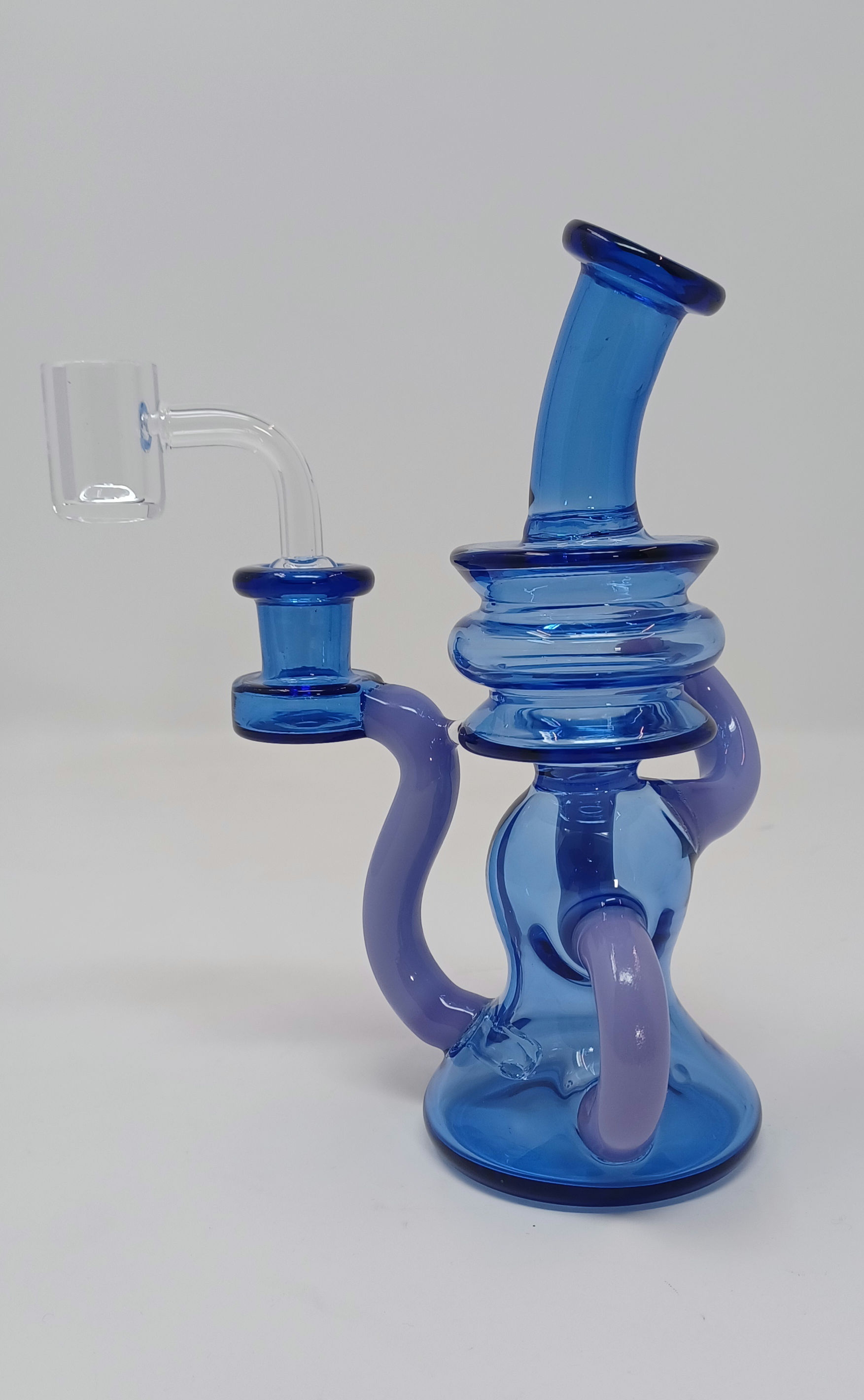 6"  2 hole. Compact recycler. 14mm. Blue/purple 
