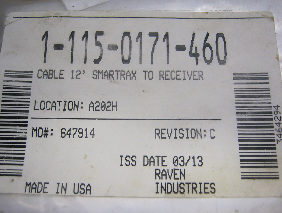 Thumbnail: 1-115-0171-460 Raven 12' Smarttrax to Receiver Cable