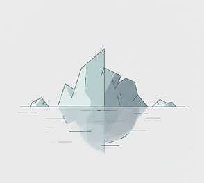 Iceberg donde solo se ve la punta como metáfora del síntoma psicológico