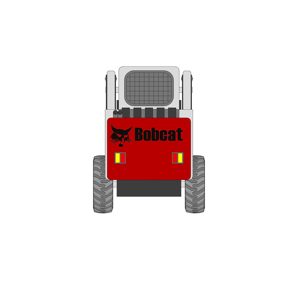 Thumbnail: Мини-погрузчик Bobcat S450, серый, грузоподъемность 608 кг, колесная пара, ковш - вид сзади