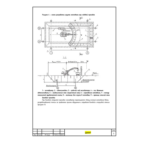 ТК на разработку котлована экскаватором с ковшом «обратная лопата» в ...