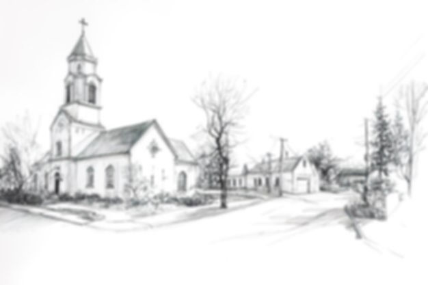 smalltown-church-main-street-rough-sketch-black-ink-white-background-with-minimal-details-