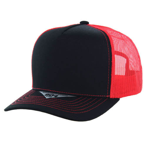 804T | TRUCKER HAT - Black/Red