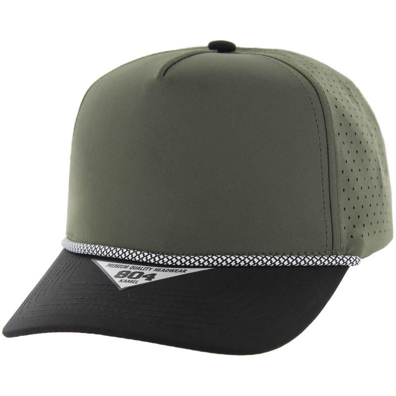 804DPR | PERFORATED ROPE HAT - Olive/Black