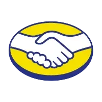 Digital graphic logo of two hands clasped in a handshake inside a yellow and blue oval. The image symbolizes partnership, trust, and agreement.