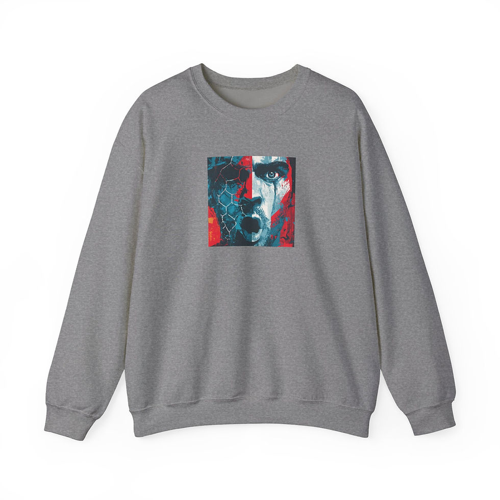 Thumbnail: Football Emotions Split-Face Abstract Art Sweatshirt 