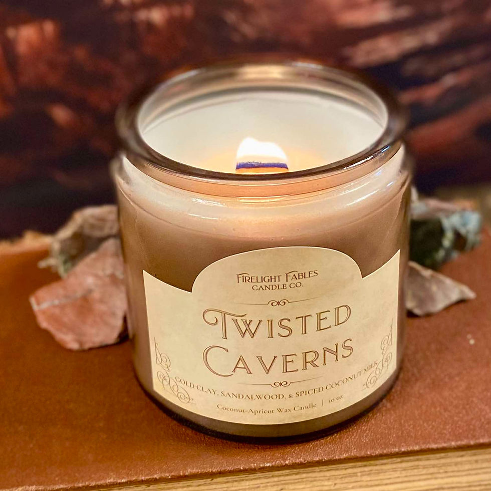 Thumbnail: TTRPG candle featuring notes of gold clay, sandalwood, and spiced coconut milk