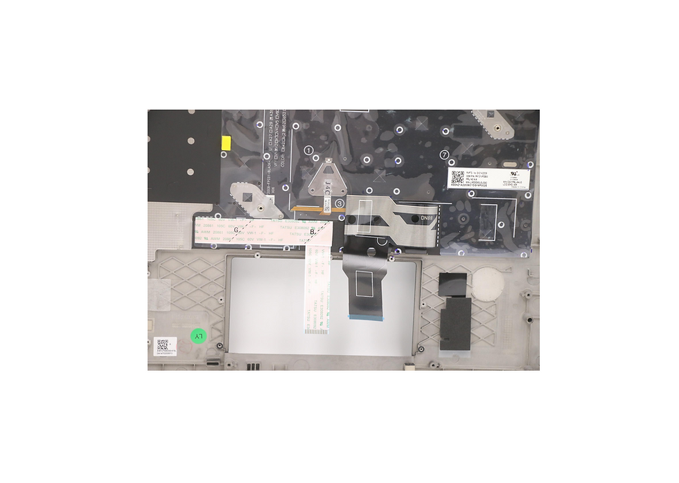 Thumbnail: Lenovo C-Cover with keyboard, USA English, Black, Backlight, US - 5M11A37252 Connector View