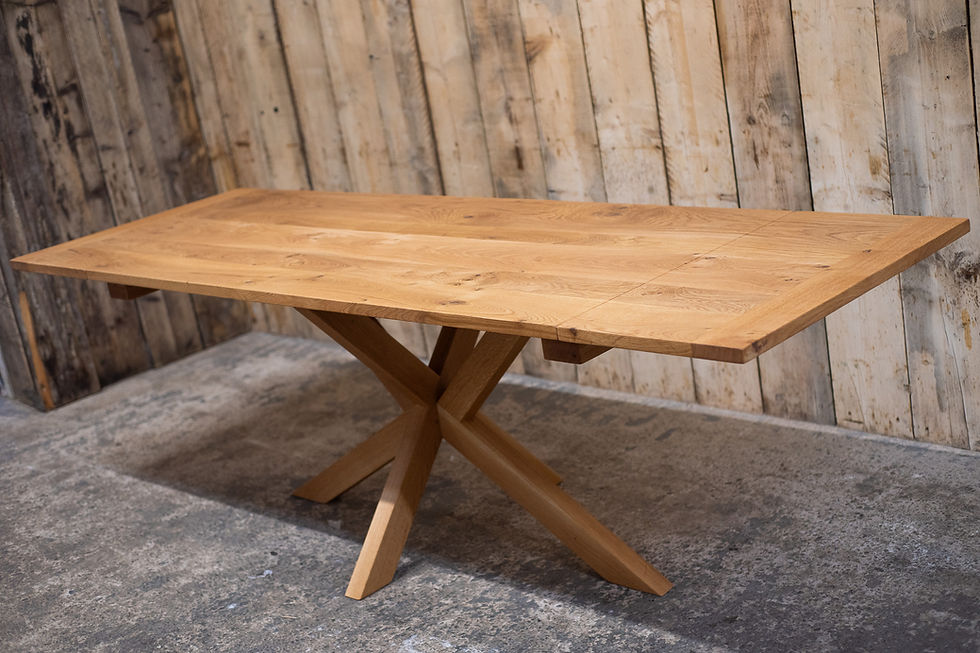 Thumbnail: Scandi FS Solid Oak End Extending Spider Pedestal Dining Table - 771