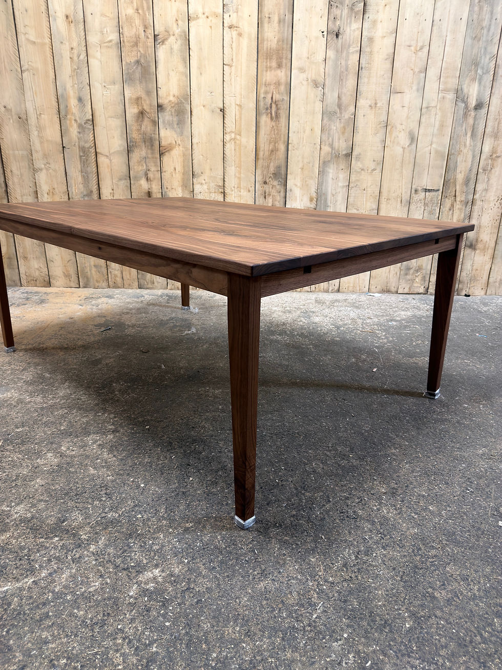 Thumbnail: Solid Walnut End Extending Tapered Leg Dining Table - 834