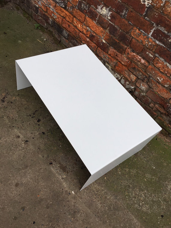 Industrial Chic All Steel White Cube Coffee Table 189 rccfurniture