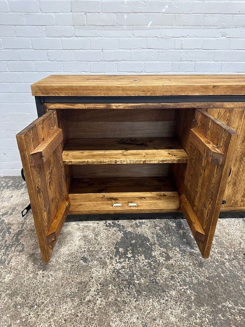 Thumbnail: Reclaimed Industrial Chic Large 4-Door Sideboard - 765