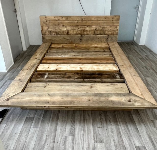 Thumbnail: Reclaimed Industrial Chic Hand Made Floating Bed 707