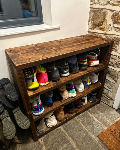 Wooden Shoe Shelf Shoe Cabinet Uk Industrial Chic Rustic