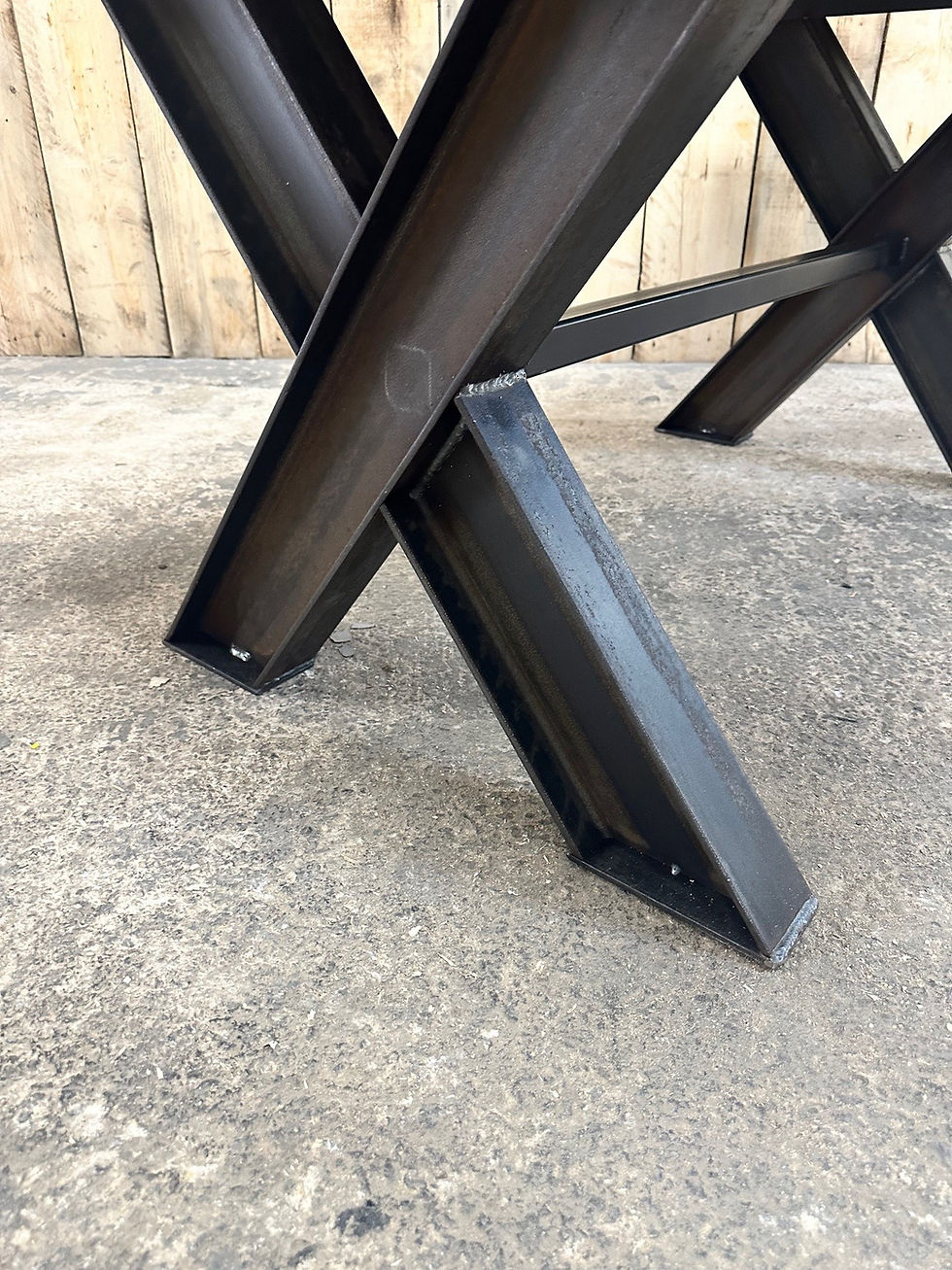 Thumbnail: Reclaimed Industrial Chic RSJ I-Beam Double XX 6-8 Seater Dining Table - 806
